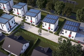 Modell von Häuser mit Solardach in Herne