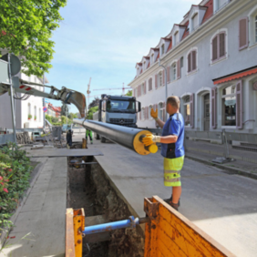 Errichtung eines Wärmenetzes in St. Peter im Schwarzwald. Foto: KEA-BW / triolog