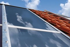 Anlage für Solarwärme auf Einfamilienhaus