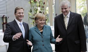 Angela Merkel, Guido Westerwelle und Horst Seehofer