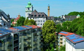 Luftbild der Wohnanlage Haidhausen in München