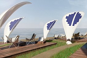 Solarschirm am Strand