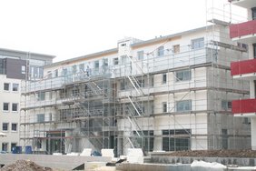 Fassade während der Sanierung
