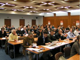 Tagungsteilnehmer beim Internationalen Anwenderforum Energetische Sanierung von Gebäuden